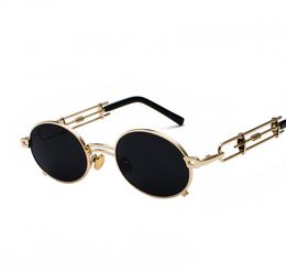 retro steampunk sunglasses men round frame vintage 2019 metal frame gold black fashion oval sun glasses for women red male designe2493416