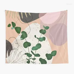 Tapestries Minimalism Plants Leaves Tapestry Abstract Boho Aesthetic Home Decor Wall Hanging For Living Room Bedroom