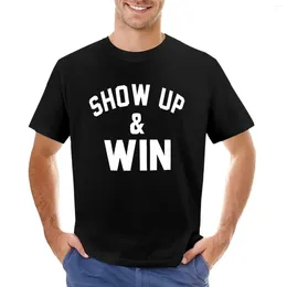 Men's Polos Show Up And Win T-Shirt Summer Top Boys Whites Animal Print Blanks T Shirts For Men