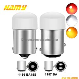 Decorative Lights 1 Pcs P21/5W Ba15S 1156 Led Bb Py21W Bay15D 1157 Turn Signal Light 12V 7000K White Super Bright Car Reverse Brake Dhyui