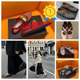 2024 With Box Dress Shoes Designer Sandal ballet slipper slider flat dancing Women round toe Boat shoes leather GAI riveted buckle shoes size 35-40