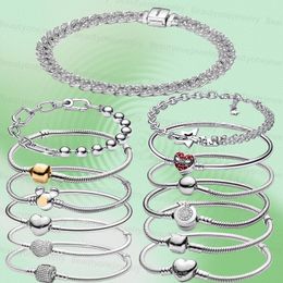 Fashion designer classic 925 sterling silver exquisite beaded bracelet design suitable for Pandoras beaded Personalised women's romantic Jewellery festival gift