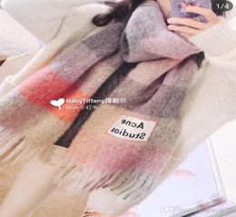2019 new mohair plaid scarf rainbow model recommended by bloggers weighs 300 grams4803708