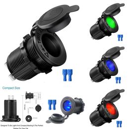 New 12V-24V Cigarette Lighter Waterproof Plug Suitable for Boat Car Motorcycle Tractor Power Socket and Auto Accessories