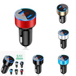 New Universal DC12V-24V Aluminium Vehicle 5V 3.1A Dual USB Charger 2 Port Power Adapter with Voltage Display High Quality