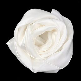 100% Pure Silk Plain White 8mm Habotai Hand Rolled Lady Long Silk Scarf for Painting and dyeing 240323