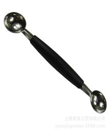 Fashion Stalinless Steel Cook Dual Double Melon Baller Ice Cream Scoop Fruit Spoon2854844