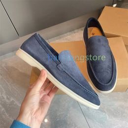 Flat bottomed casual slip-on lazy men's shoes, genuine leather, vintage classic and versatile trendy leather shoes, men's one footed Lefu shoes L5