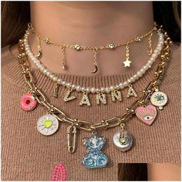 Pendant Necklaces Short Necklace Exquisite Fashion Irregar Gift Heart Metal Lock Yin Yang Evil Eye Shell Charm Drop Delivery Jewellery Dhpjb