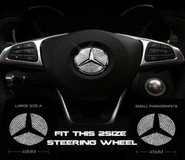 45mm or 49mm Car Steering Wheel Centre Logo Diamond Emblem Sticker Decals For Mercedes Benz1951794