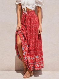 Skirts Bohemian Holiday Ethnic Style Cotton Silk Beach Dress