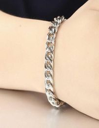 Bracelets Mens Stainless Stssl Chain on Hand Cuban Link Charm Steel Braclet Punk Gifts for Men Accessories Hip Hop Whole Q06052920035