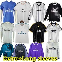 Retro Real Madrid Soccer Jerseys Long Sleeve Football Shirts GUTI Ramos SEEDORF CARLOS 1996 97 98 99 2000 13 14 15 16 17 18 RONALDO ZIDANE RAUL Finals KAKA ReAL MADRIds