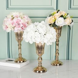 Table Gold Iron Vase Candle Holder Arrangement Wedding Flower Centrepiece Props Home Decoration Furnishings 240409