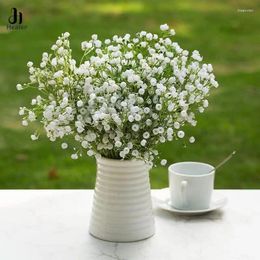 Decorative Flowers 15inch Gypsophila Artificial Flower White Plastic Bouquet For Home DIY Wedding Party Decoration