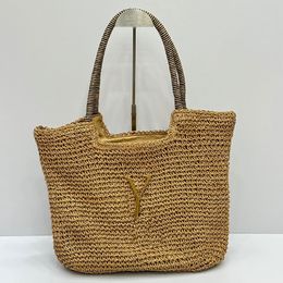 Raffias bag Straw Tote Bag Icare Classic Beach Bag Designer Bag Summer Woven Shoulder Bag Handbag Womens Brown LOULOU Bag Mom Bag Straw Woven Bag