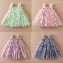 Girl Dresses Toddler Girls Sweet Princess Dress 1-5 Years Birthday Party Baby Sleeveless 3D Butterfly Tulle Summer Casual Clothes