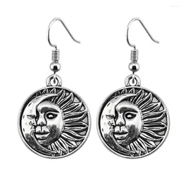 Dangle Earrings 1pair Sun And Moon 2024 Trend Pendant Jewellery Accessories Gift Hook Size 18x19mm