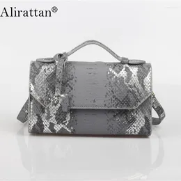Totes Alirattan Women PU Leather Handbag Designer Crocodile Snake Ostrich Pattern Shoulder Messenger Bag Fashion Evening Party Clutch