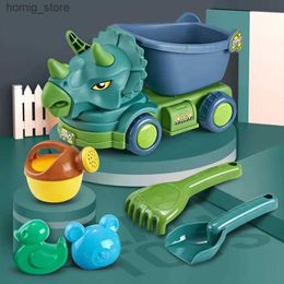 Песчаная игра вода Fun Summer Beach Toy Engineering Set Baby Beach Game Игрушка Dinosaur Beach Car Shovel Toy Tool Baby Bath Toy Y240416