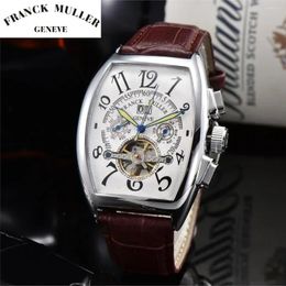 Wristwatches Luxury Automatic Mechanical Watches For Men WristWatch Tourbillon Skeleton Wrist Clock Male Tonneau Man