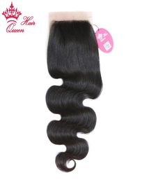 Queen Hair Products Free Part Body Wave Silk Base Closure 100% Brazilian Human Hair8531536
