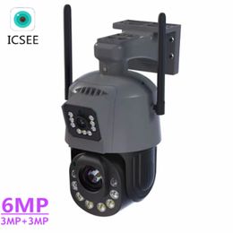 6.0mp ICSEE 36X zoom wireless wifi camera ultra long distance full Colour night vision dual lens surveillance camera