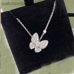 Luxury Top Grade Vancelfe Brand Designer Necklace Full Diamond Butterfly Necklace Collarbone Chain Hollowed Out Exquisite High Quality Jeweliry Gift