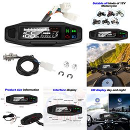 New Universal Motorcycle Speedometer Digital Speed Meter LED Tachometer Dashboard Instrument Panel LCD Display Turn Signal Light