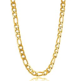 Chains 24quot Gold Stainless Steel Figaro Necklace 6mm Men Women Curb DIY Jewellery Making For1331230