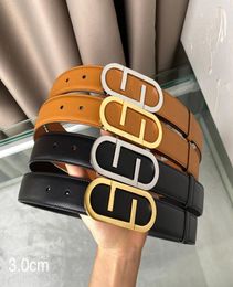 Classic Designer Belt Man Woman Belts Cowhide Leather Smooth Gold Sliver Black Buckle 30cm wide 4 Optional Top Quality with Box5297385