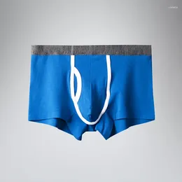 Underpants 2024 Coloured Cotton Boxers With Front Boxer Breathable Seamless Mens Underwear 2pcs/lot L-3XL