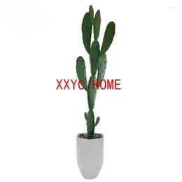 Decorative Flowers Artificial Plants Succulents With Stone And Ceramic Flower Decoration Garden Office Fake Potted