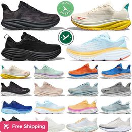 DEAL Designer bondi clifton 8 9 running shoes for men women mens Triple Black White Cloud Blue womens trainers sneakers discount