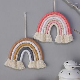 Decorative Figurines Rainbow Cloud Wall Hanging Decoration Pendant Nordic Kids Room Handmade Weave Scandinavian Decor Accessories Po Props