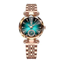 2PIP Wristwatches POEDAGAR Romantic Crystal Ladies Watches Top Brand Diamond Waterproof Women Watch Luxury Stainless Steel Female Clocks Rose Gold d240422