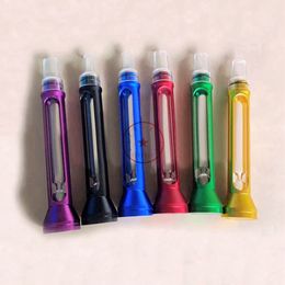 Latest Stand Colorful Aluminium Glass Pipes Dry Herb Tobacco Portable Removable Handpipes Catcher Taster Bat One Hitter Cigarette Acrylic Holder Tips