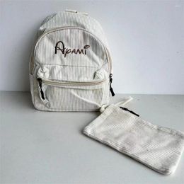 Backpack Corduroy Mini Fashion Simple Shoulder Bag Personalised Name Ladies Two Piece Set Wedding Birthday Gift