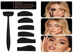 Eye Shadow 6 In 1 Silicone Eyeshadow Stamper Crease Line Kit Stencil Fixer Stamp Black6047997