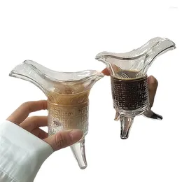 Coffee Pots L INS Creative Concentrated Ice Cup Glass Emperor Ancient Three Legged Imitation Jue Wine