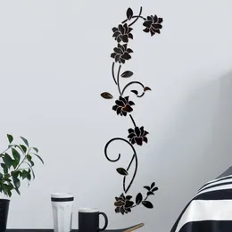 Wall Stickers 3D DIY Flower Shaped Acrylic Mural Modern Decoration For Living Room Bedroom TV Home Decals Decor
