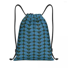 Shopping Bags Solid Stem Print Kingfisher Blue And Deep Jade Drawstring Bag Women Men Lightweight Orla Kiely Sports Gym Storage Backpack