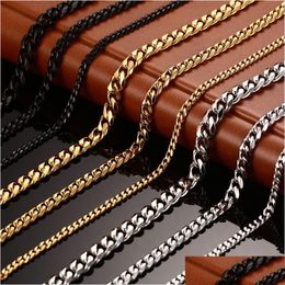 Chains Chains Fashion Jewel Stainless Steel Designer Necklace Men Necklaces Women 18K Gold Titanium Man Luxury Drop Delivery Jewellery P Dhcvu