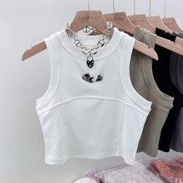 Summer Spice Girl Halter Vest Women Wear Sleeveless Niche Design Sense Slim-fit Short Pure Cotton Inner Base Top