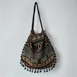 Totes Vintage Bohemian Fringe Shoulder Bag Women Tassel Boho Hippie Gypsy Fringed Women's Handbags Open Bags