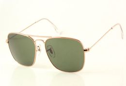 Sell Metal sunglasses MensWomens New Quality 3136 Gold Fashion Sunglasses G15 Lens 58mm Case3062710