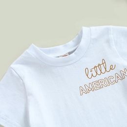 Clothing Sets 4th Of July Baby Boy Outfit Letter Print T-Shirt Top American Flag Printed Shorts Set Independence Day Clothes