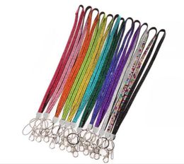 Candy Colours Rhinestone Neck Strap Crystal Lanyard With metal Clip Multi Colour diamond Lanyard for iphone x 8 7 6 samsung cell pho6312955