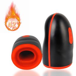 11cm Male Masturbator Heated Penis Pump Vibrator Glans Sucking Vaginal For Men 18 Medicial Cock Exerciser Sex Toy Erotic Product 240417