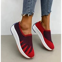 Casual Shoes Mesh Low Heel Sneakers 2024 High Quality Adult For Women Slip-On Mixed Colours Spring/Autumn Women's Vulcanize